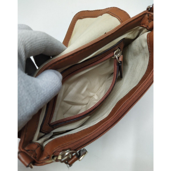 Calvin Klein Brown Pebbled Leather Chain Strap Flap Closure Small Crossbody Bag - Picture 12 of 16